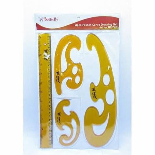 

siap kirim butterfly bt740 french curve drawing set penggaris stensil kurva lengkung pola jahit baju mal kuping wayang