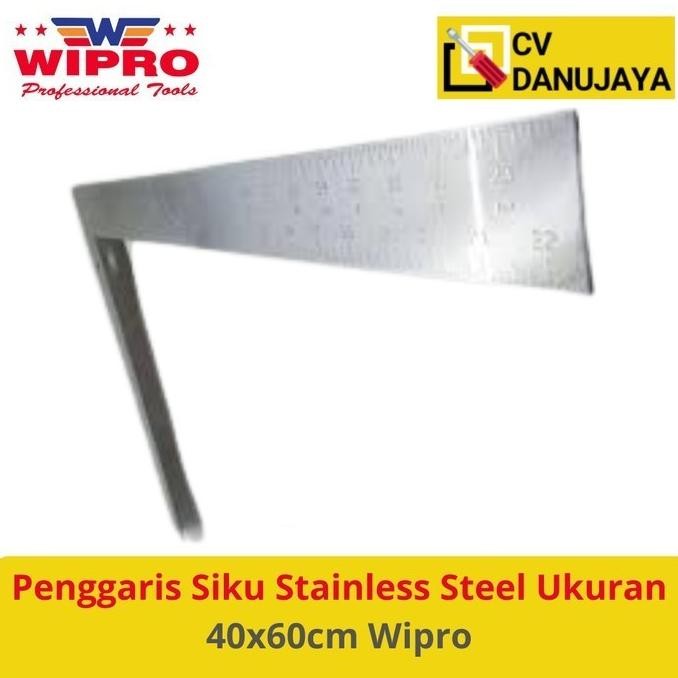 

siap kirim siku stainless steel penggaris garis l ukuran 40x60 cm wipro