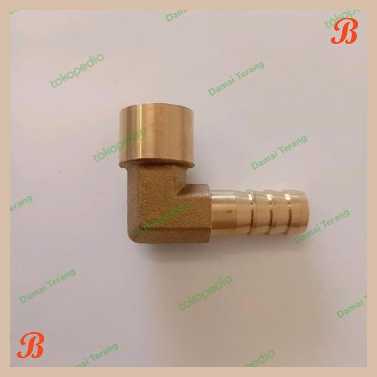 [DMT] HOSE END L / SAMBUNGAN SELANG KOMPOR GAS DRAT 1/4" KE BARB 10MM