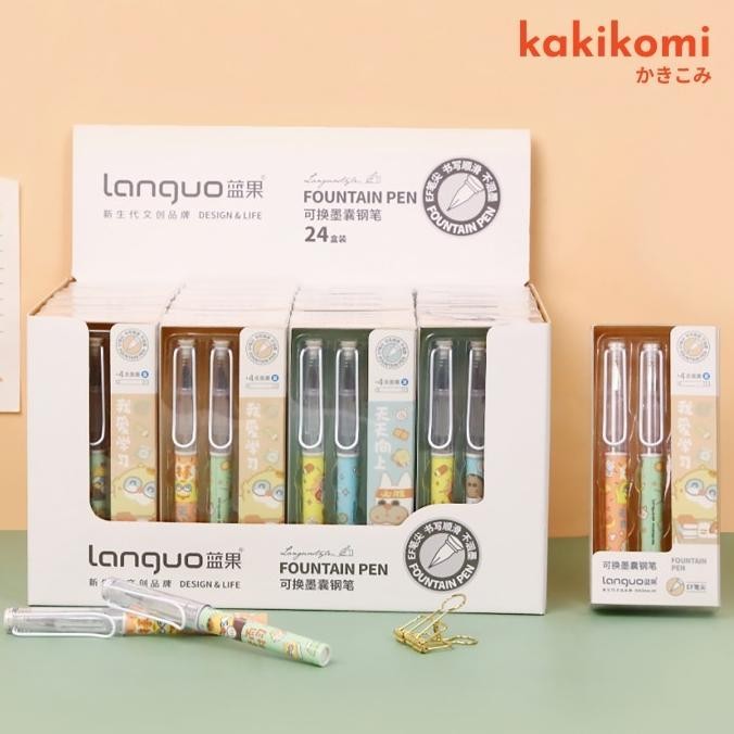 

Tersedia Pulpen Kalgrafi 2Pcs Languo Fighting Dog Fountain Pen Tinta Biru