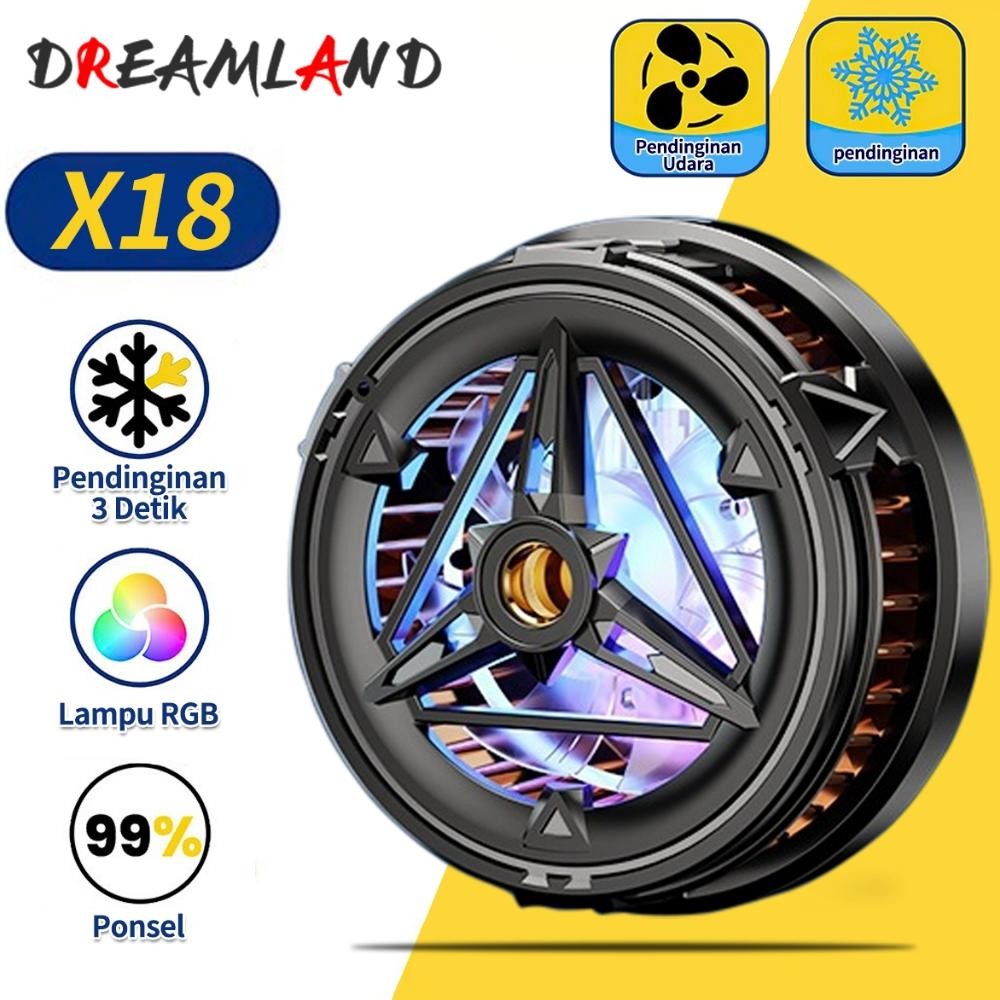 X18 Funcooler Fan Cooler Radiator Pendingin HP Cooling Fan gaming Untuk Game Tanpa Kabel Radiator Fa