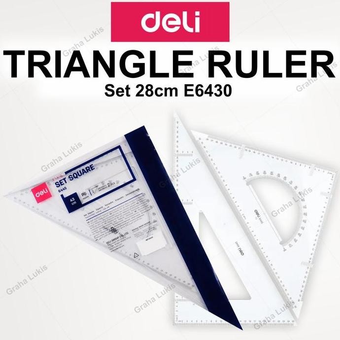 

siap kirim deli ruler - penggaris segitiga set 28cm e6430