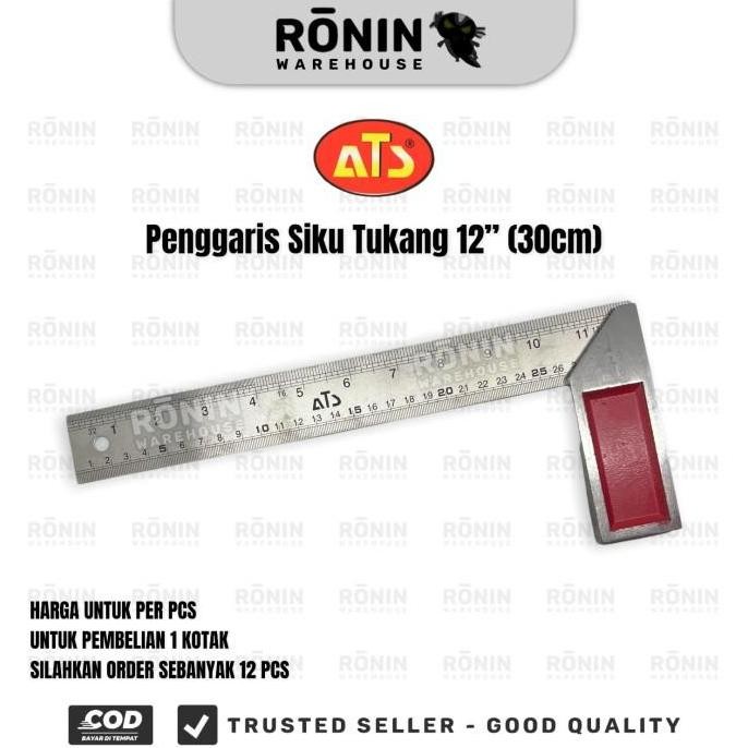 

siap kirim ats siku tukang 30cm 12" stainless penggaris l besi angle ruler 90