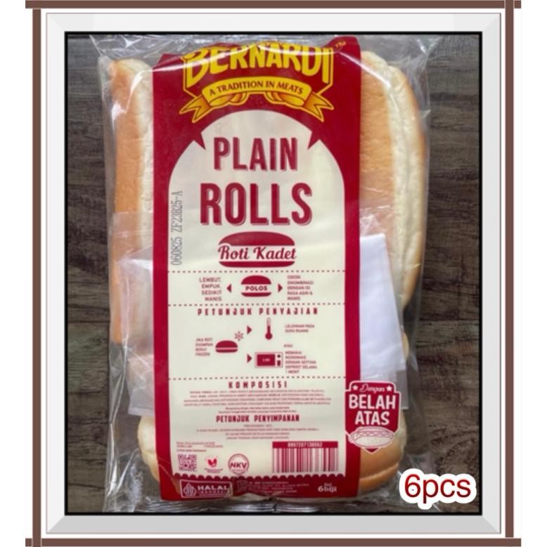 

Premium Bernardi Plain Rolls Roti Hotdog Isi 6 Diskon