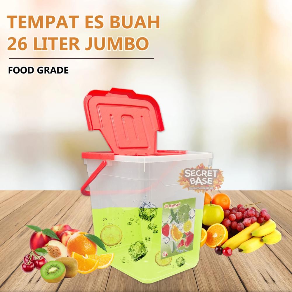 Toples Es Buah - Bonus Gayung / Tempat Es Buah Besar/ Aquarium Es Buah Instant