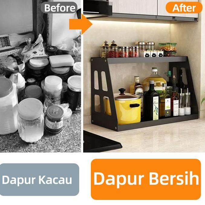 Rak Bumbu Dapur Stainless Steel Rak Penyimpanan Dapur Rak Bumbu Rak Dapur Stainless