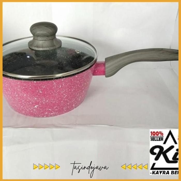 BOLDE SUPER PAN - SAUCE PAN BLACK PINK 18CM - TEFLON PANCI GAGANG 18CM TERBAIK