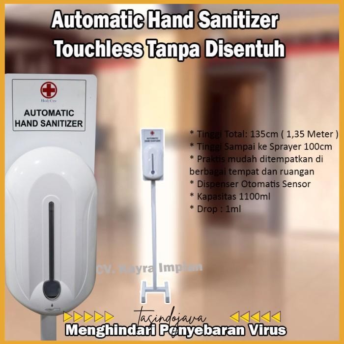 HAND SANITIZER OTOMATIS / AUTOMATIC HAND SANITIZER PAKET STAND KOMPLIT TERJAMIN BEST