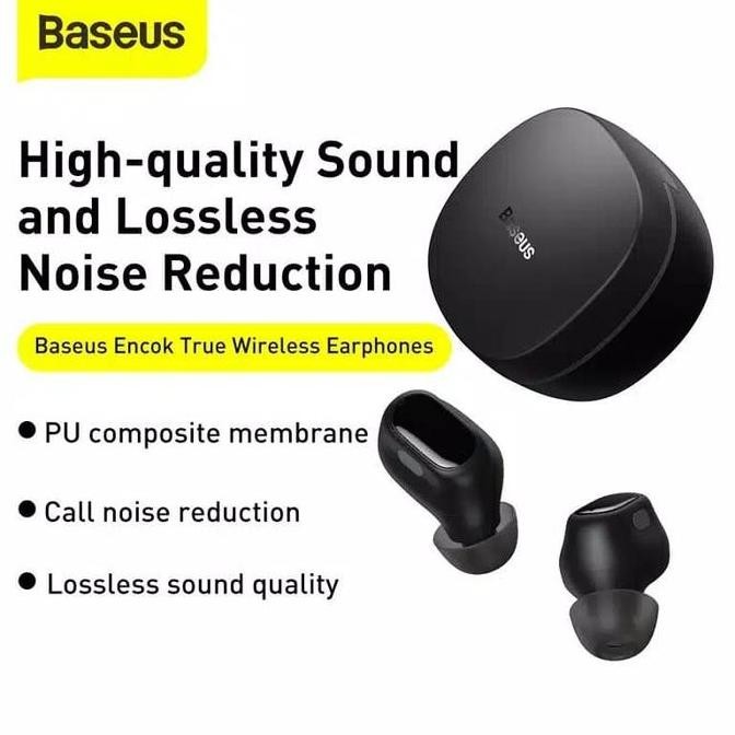 Original Baseus Encok WM01 TWS Wireless Bluetooth Headset Mini EarStereo Audio Sound - Earphone Head