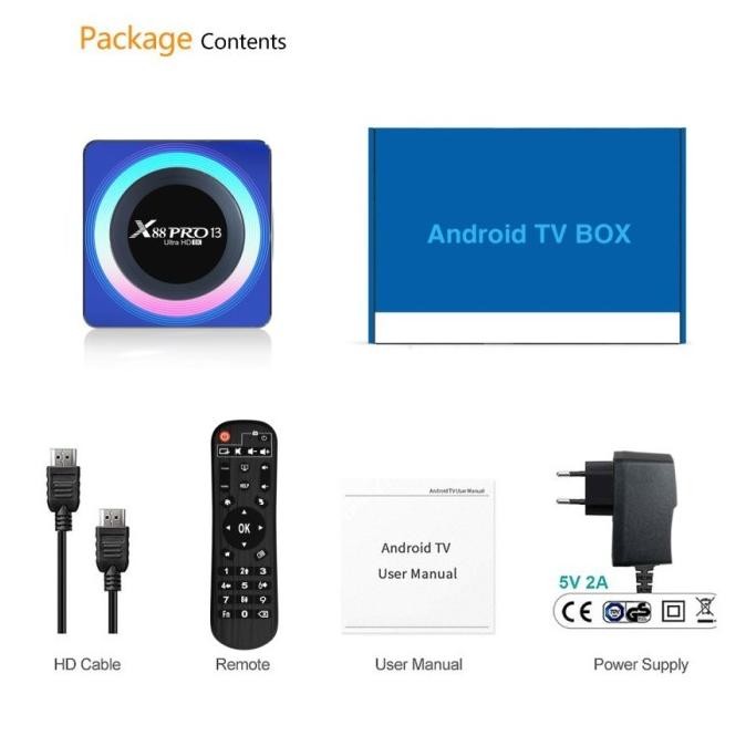 Android Tv Box Terbaru 2024 Tjbox X88 Pro 13 2/16GB RK3528 Bluetooth