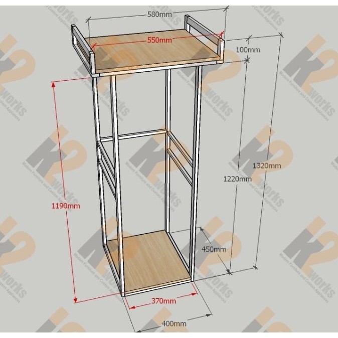 Rak Dapur Custom untuk Dispenser dan Microwave  K086