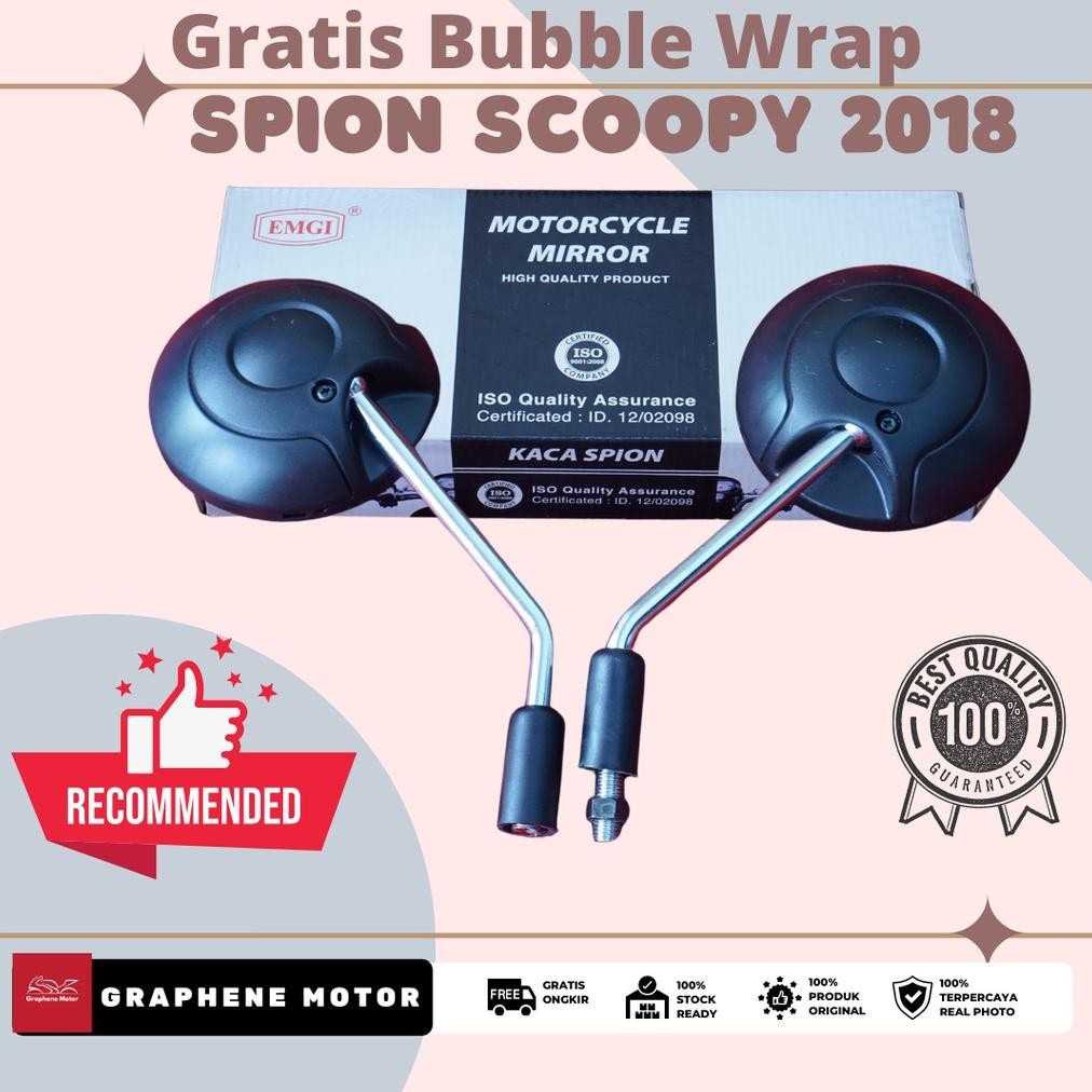 Spion Motor Honda Scoopy FI / SCOOPY Baru / ALL NEW 2018 EMGI KUALITAS ORI Kaca Cembung Kode 9242