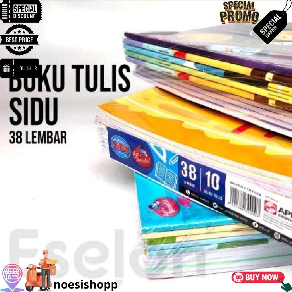 

Buku Tulis Sidu 38 Lembar (1 Pack Isi 10 Buku) / Buku Tulis Sinar Dunia D Promo Puncak