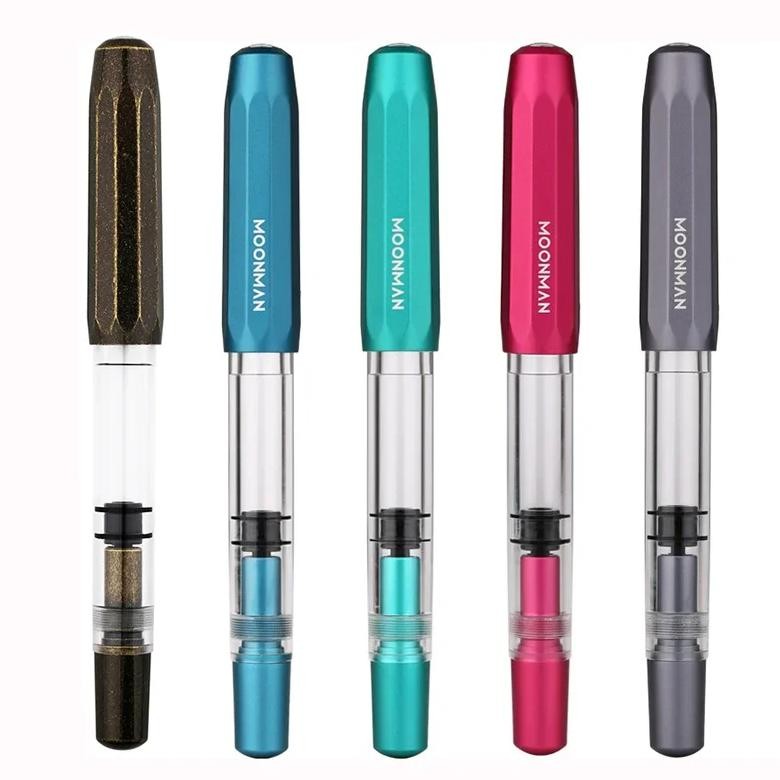 

Majohn T1 Acrylic & Metal Piston Fountain Pen Aluminum Alloy Ef/F/M Large-Capacity Gift Pen For Business Office