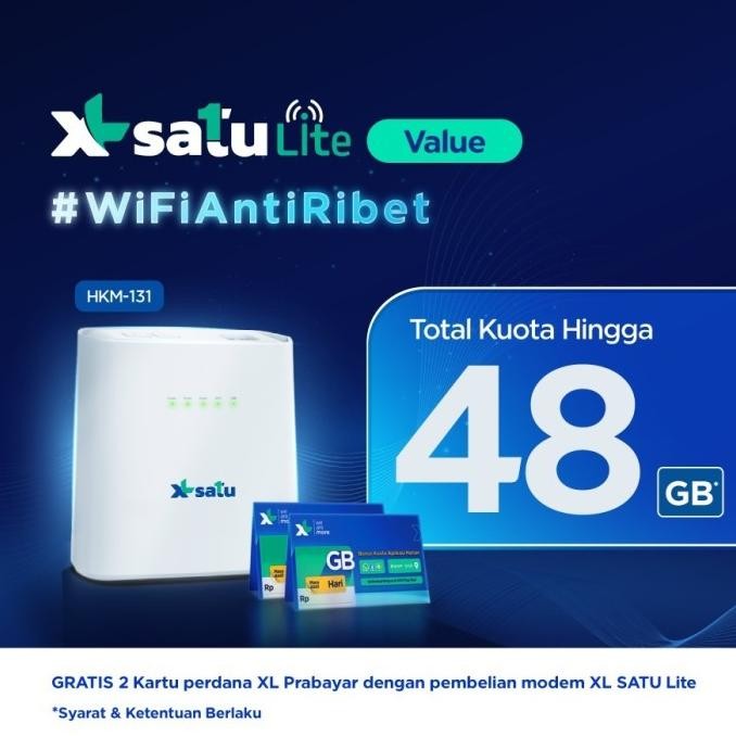 Modem Wifi 4G All Operator XL Home IZI HKM B001 Free Perdana XL 1Bulan