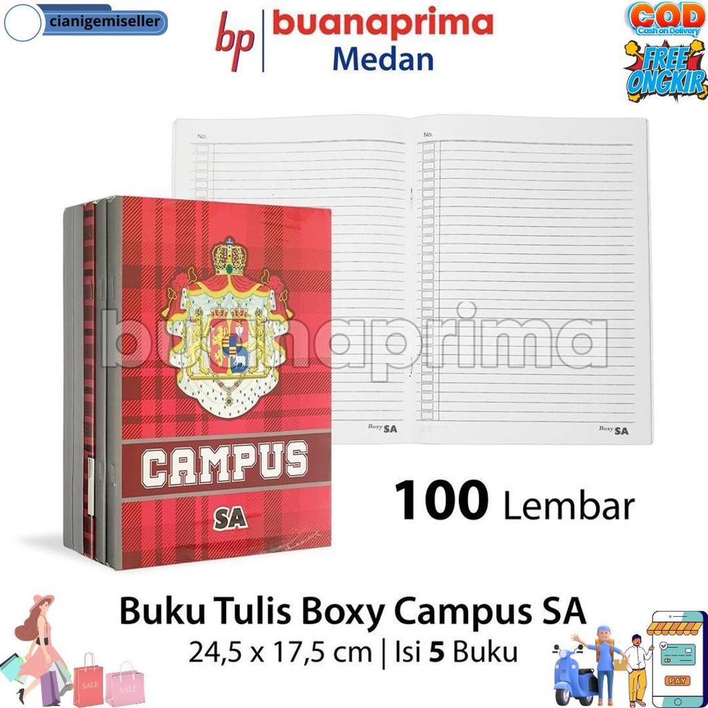 

Buku Tulis Panjang Sa 100 Lembar Boxy Campus Isi 5 Buku Boxy Notebook Sekolah D Sale