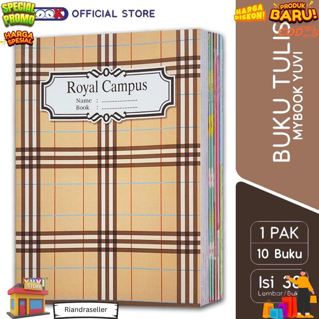 

My Book Yuvi Buku Tulis Royal Campus New Series 38 Lembar - 10 Buku D Sale