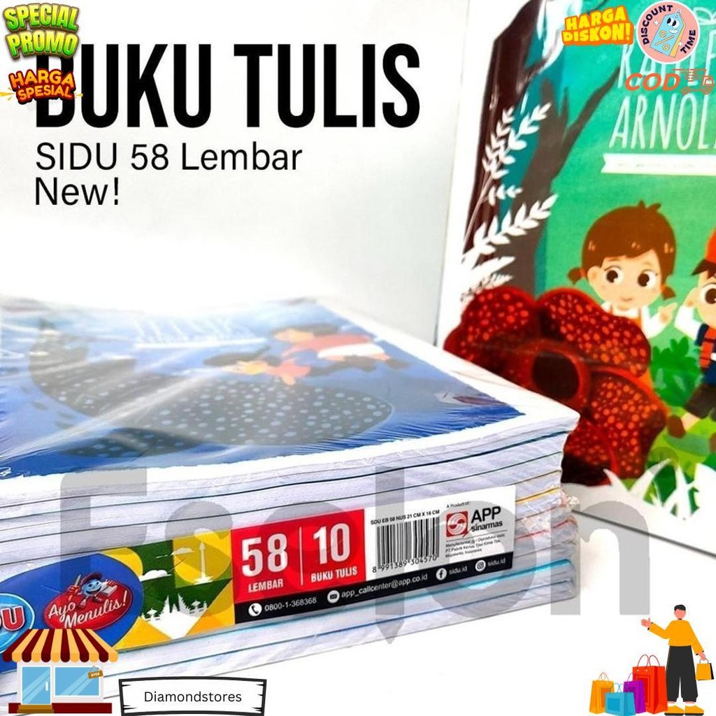 

10Pcs Buku Tulis Sidu Garis 58Lembar / 1Pack Buku Tulis Sidu 58Lembar D Promo Puncak