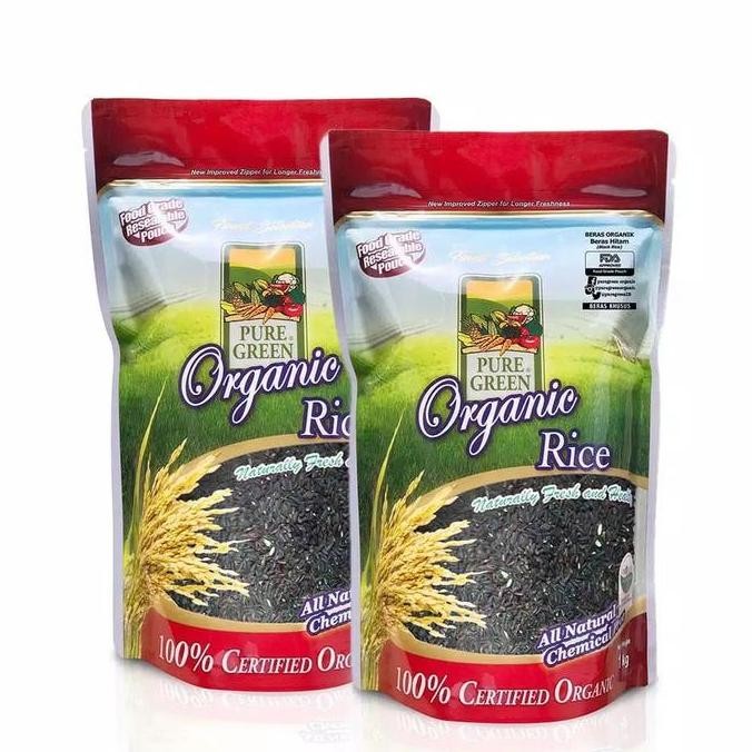 

Baru Puregreen Organic Rice Beras Organik Beras Hitam - Paket 2 x 1 kg