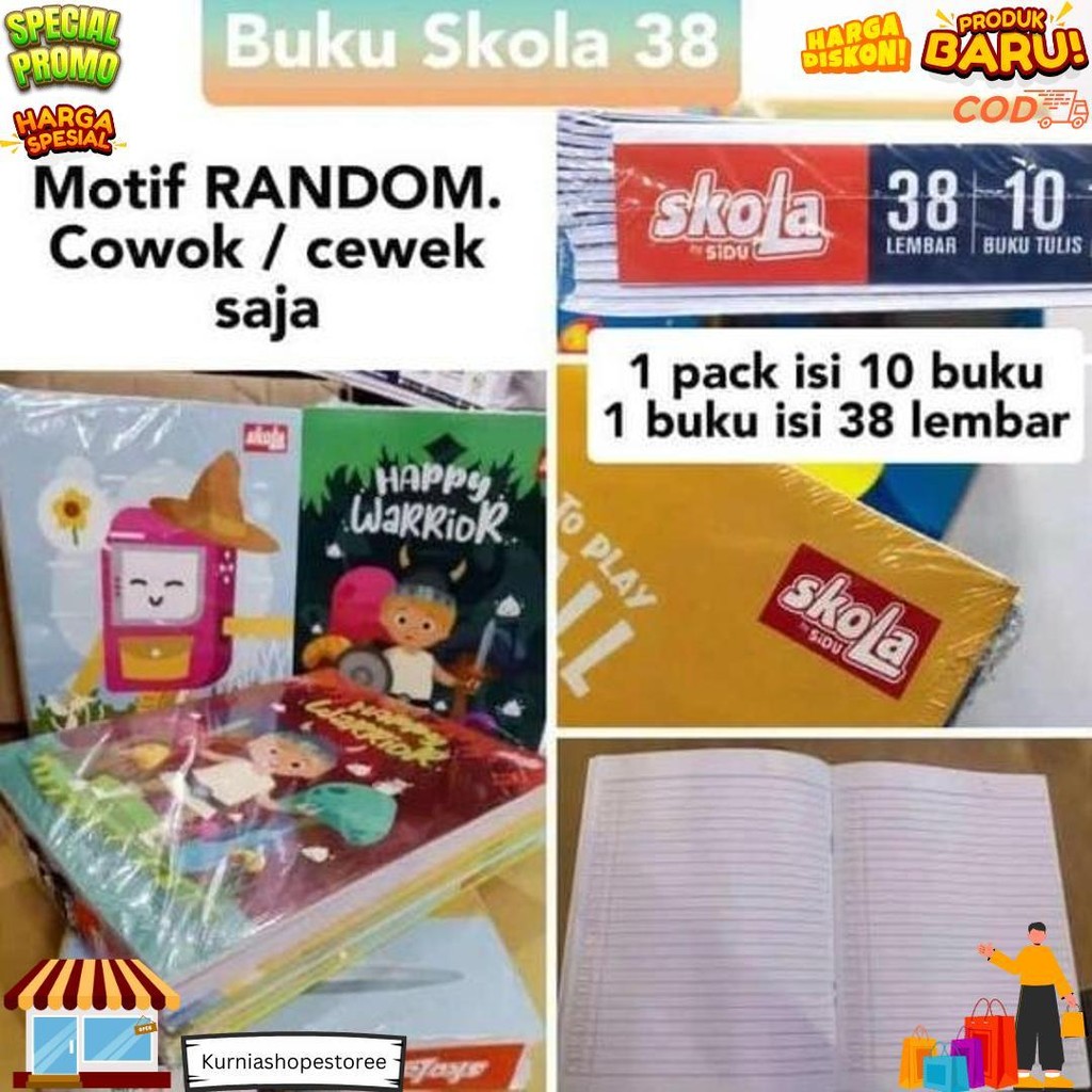 

Buku Tulis Skola By Sidu 38 Lembar 1 Pak Isi 10Pcs D Promo 4.4