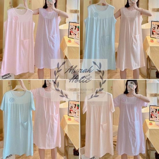 baju daster wanita tanpa lengan baju tidur lengan pendek remaja cewek