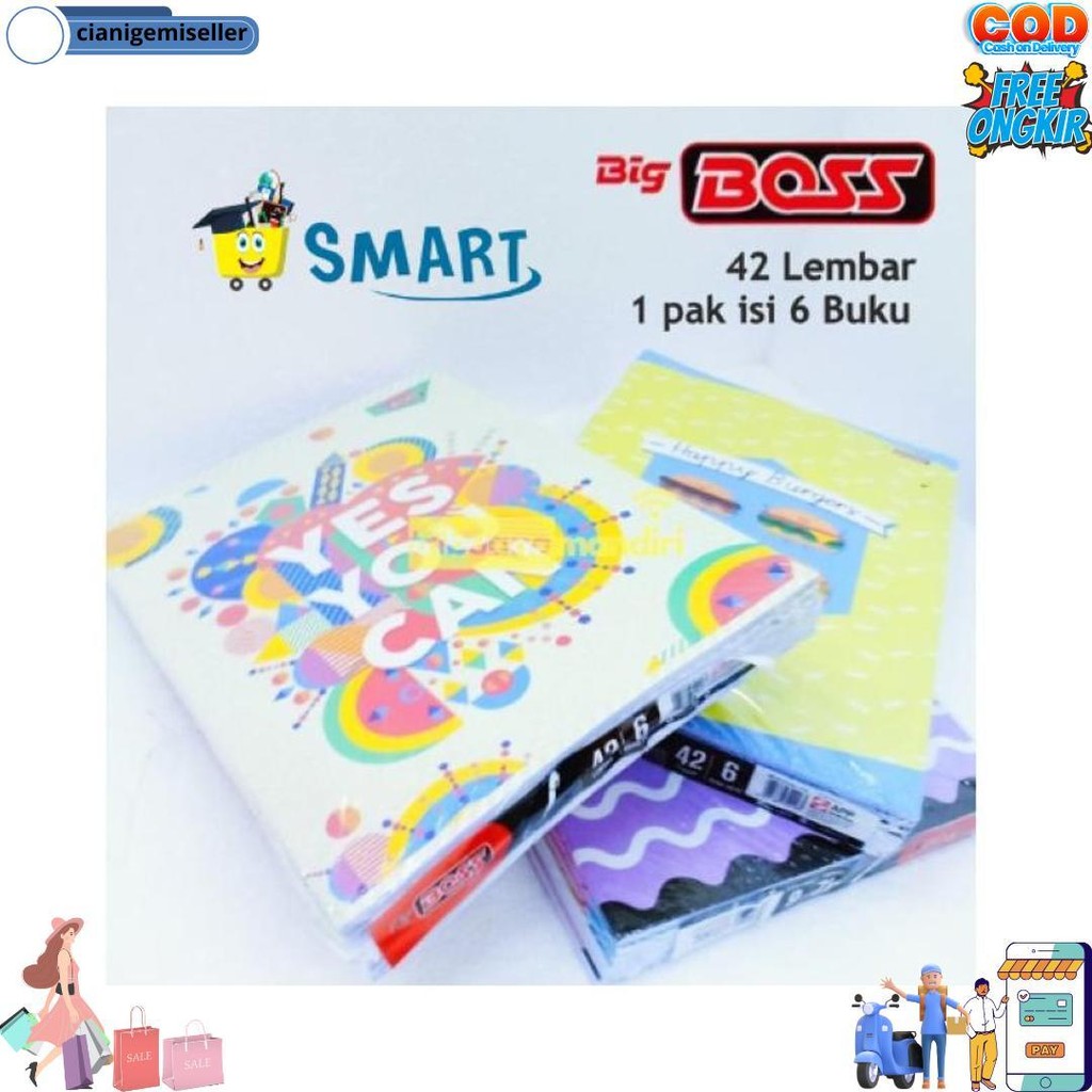 

(1Pakis6Pcs) Bigboss Buku Tulis 42 Isi 6 - Free Gift / Big Boss Buku Tulis 42 Lembar D Terlaris