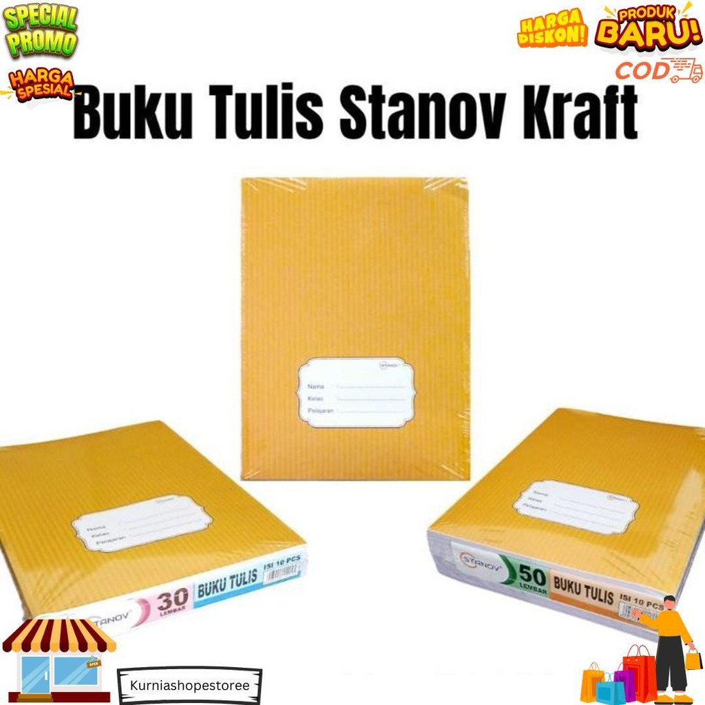 

Buku Tulis Kwarto Stanov 30Lembar Kraft / Coklat (10Pc) D Sale