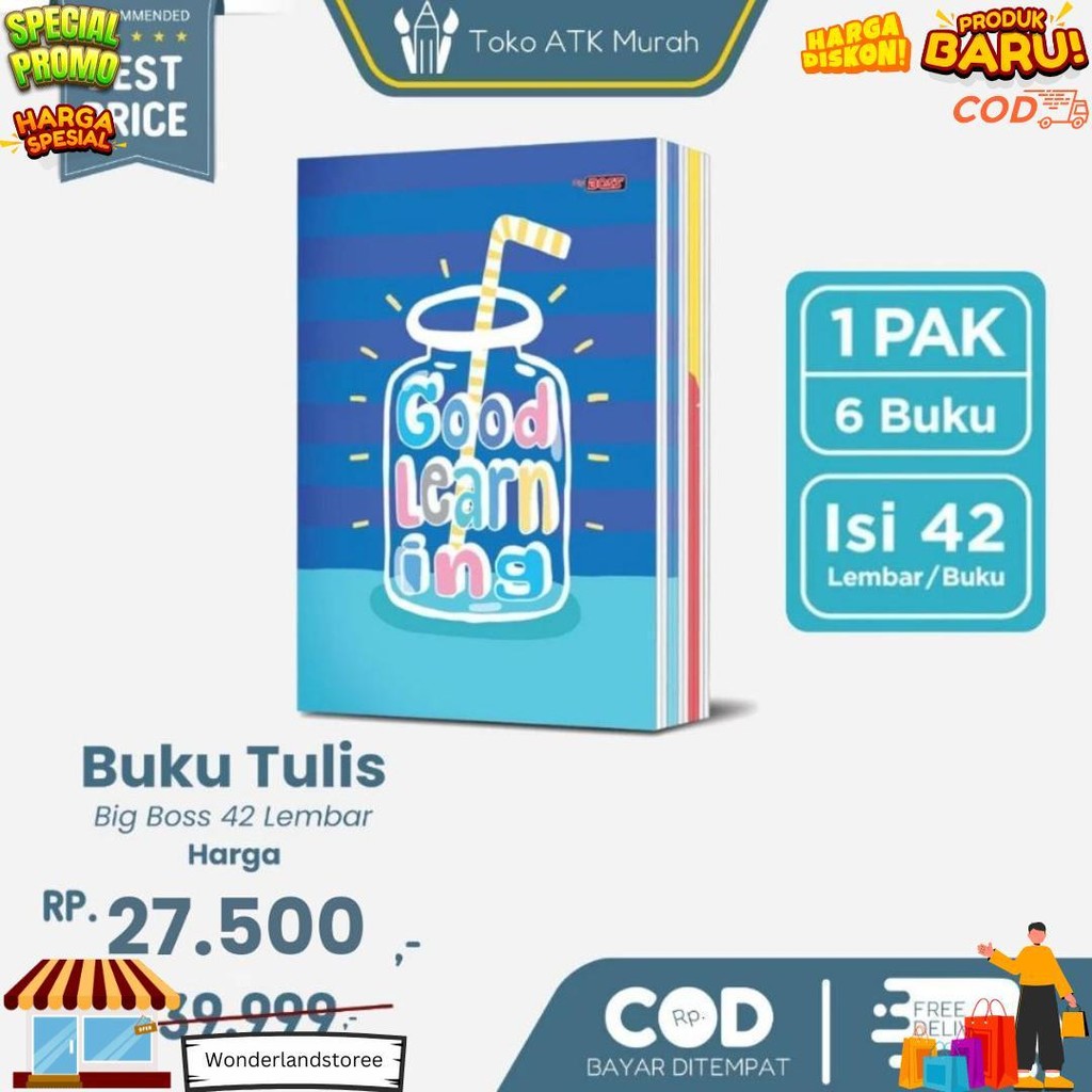 

Buku Tulis Big Boss 42 Lembar Pak Isi 6 Buku D Promo 4.4