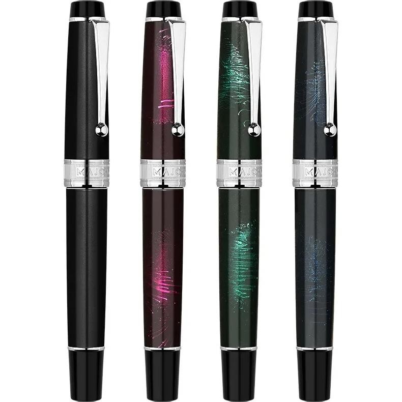 

New Majohn T5 Fountain Pen Metal Paint Piston Fountain Pen Bright Nib Extra Fine Calligraphy Practice Students Office Gift Pen