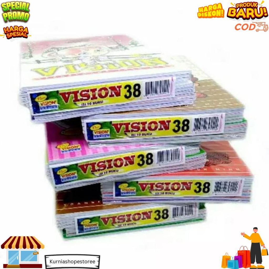 

Buku Tulis Vision 38 Lembar Dan 58 Lembar 1 Pack 1 10 Buku D Best Seller