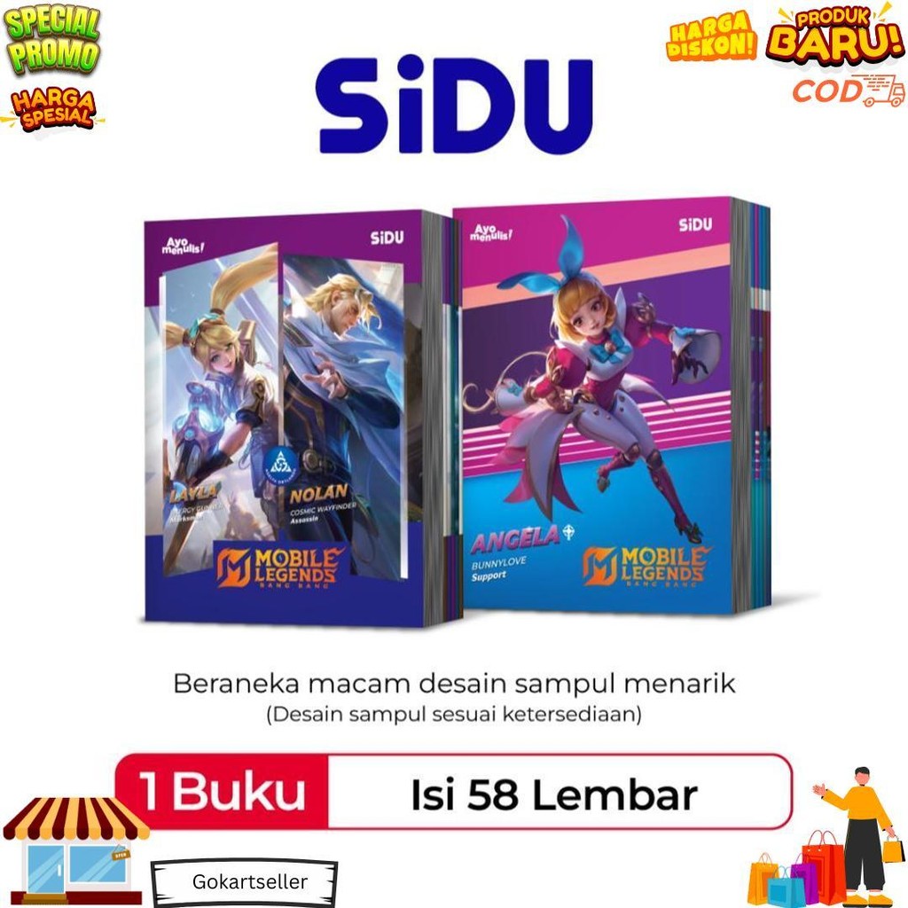 

Sidu Buku Tulis Mobile Legends 58 Lembar - 10 Buku D Sale
