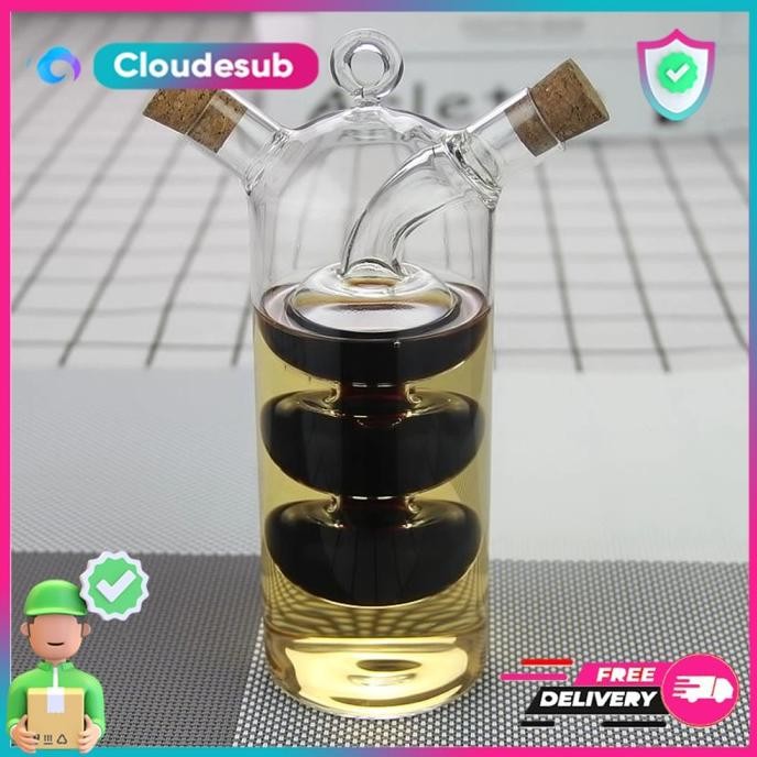 Botol Minyak Kaca Antik Unik Double Layer Dua Lubang 150ml 5oz