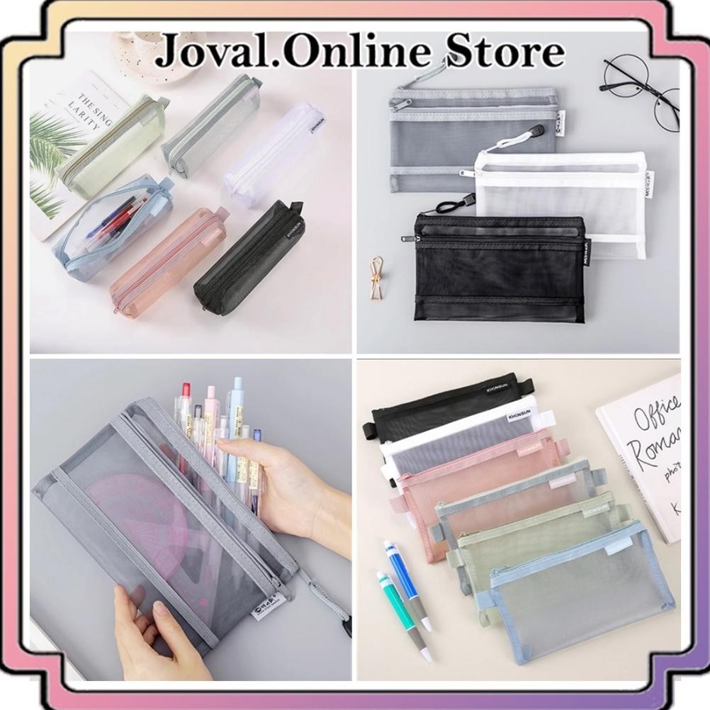 

''Terlaris" Pensil Jaring Transparant / Kotak Pensil Mesh Nett Transparant Murah