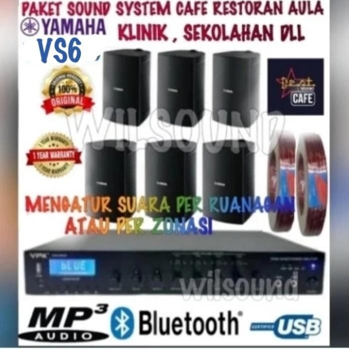 Terlaris Paket Sound System Cafe Kantoran Resto Yamaha Vs 4/6 6 Speaker Ori