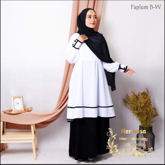 Baru gamis pns hitam putih pdh-gamis pns wanita hitam putih-seragam  pns
