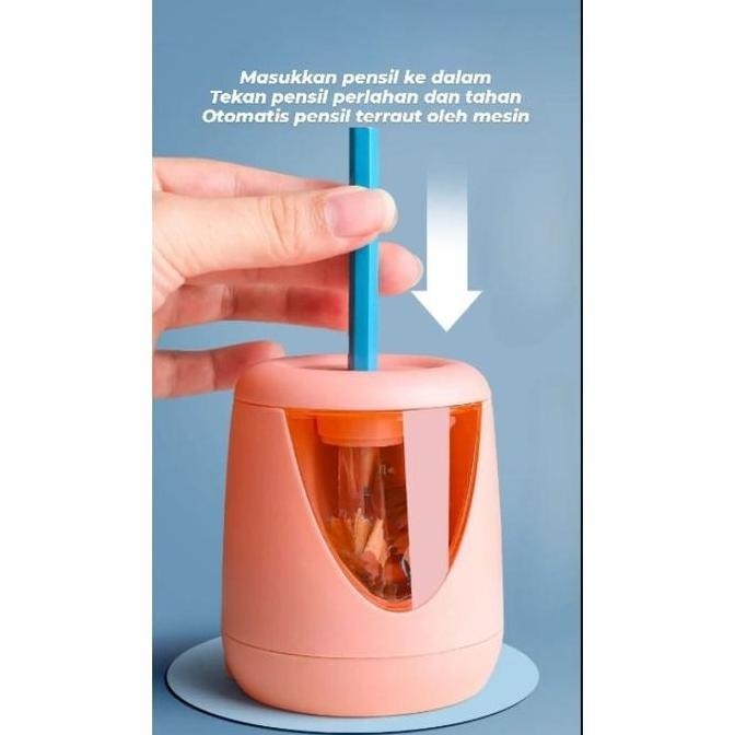 

[FELIZKIDS] [ATK13] serutan pensil putar / serutan pensil otomatis / Rautan pensil otomatis pakai baterai 2buah/ rautan pensil elektrik
