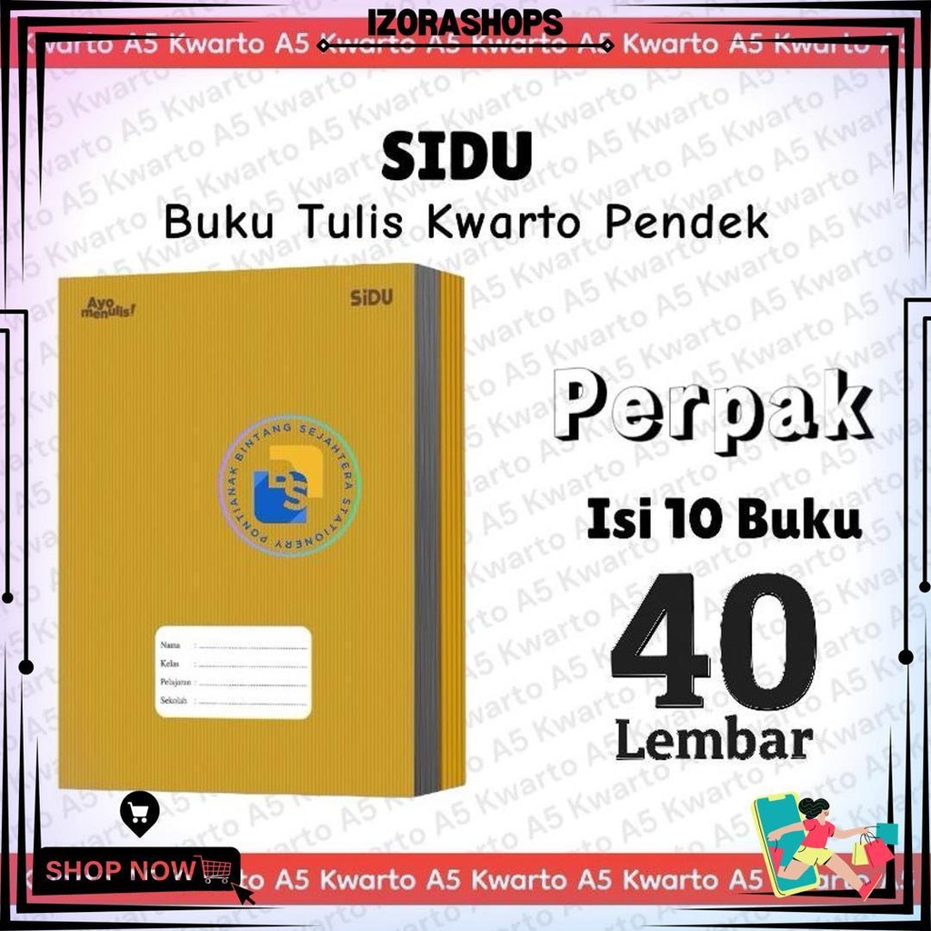 

10 Buku - Sidu Buku Tulis 40 Lembar Kraft Polos Sampul Coklat D Cod