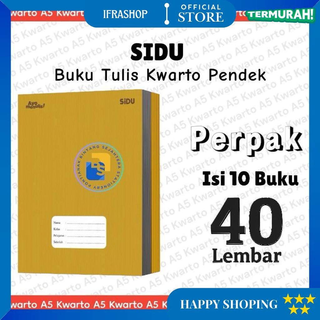 

10 Buku - Sidu Buku Tulis 40 Lembar Kraft Polos Sampul Coklat D Terlaris