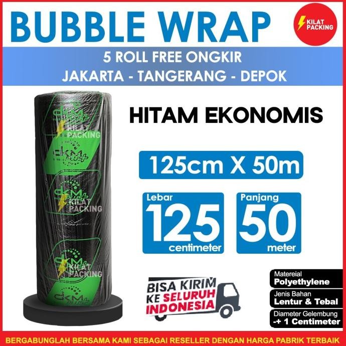 

tersedia plastik bubble wrap 125cm x 50m / bubble wrap hitam ekonomis dkm plus