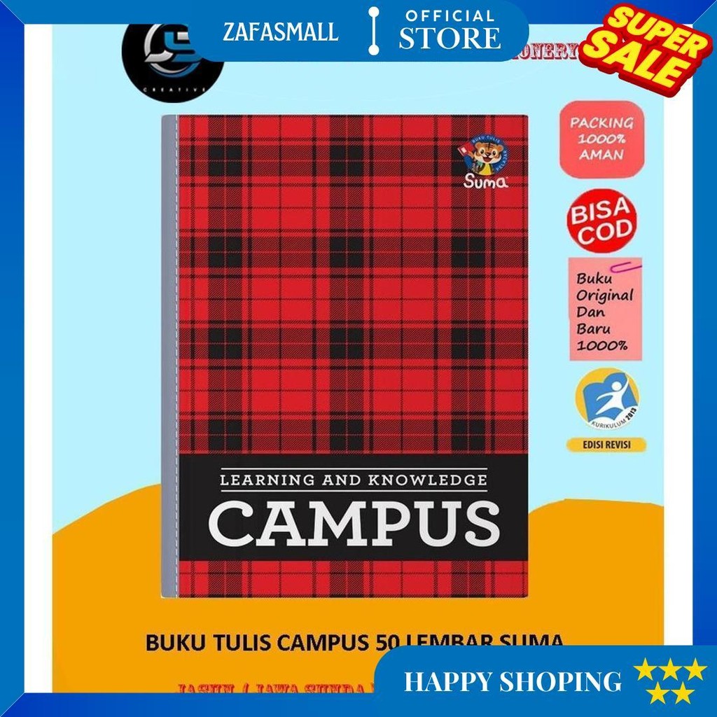

Buku Campus Buku Tulis Isi 50 Lembar + Free 1Pcs Pulpen/Pensil D Terlaris