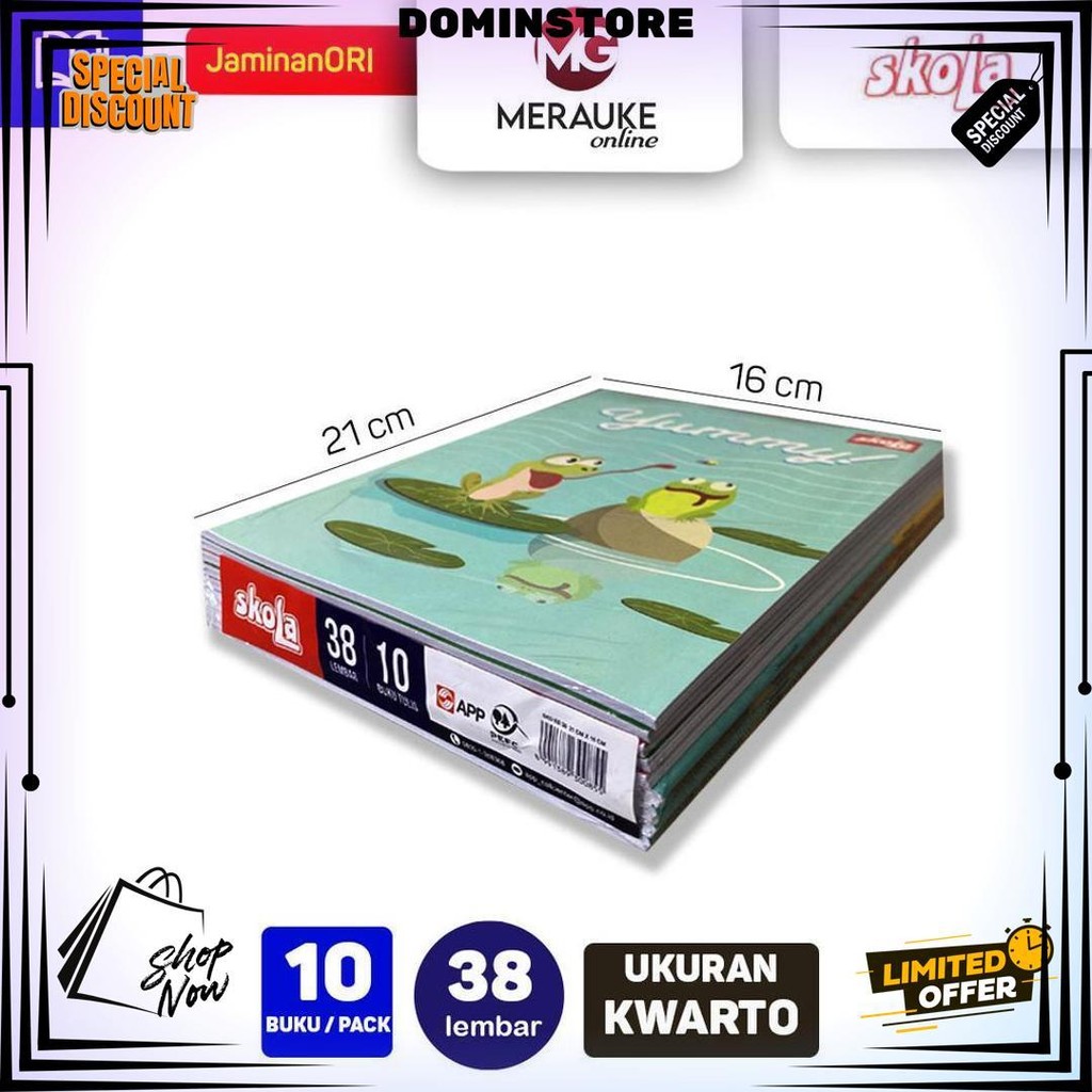 

Buku Tulis Skola 38 Lembar (1 Pack Isi 10 Buku) D Termurah