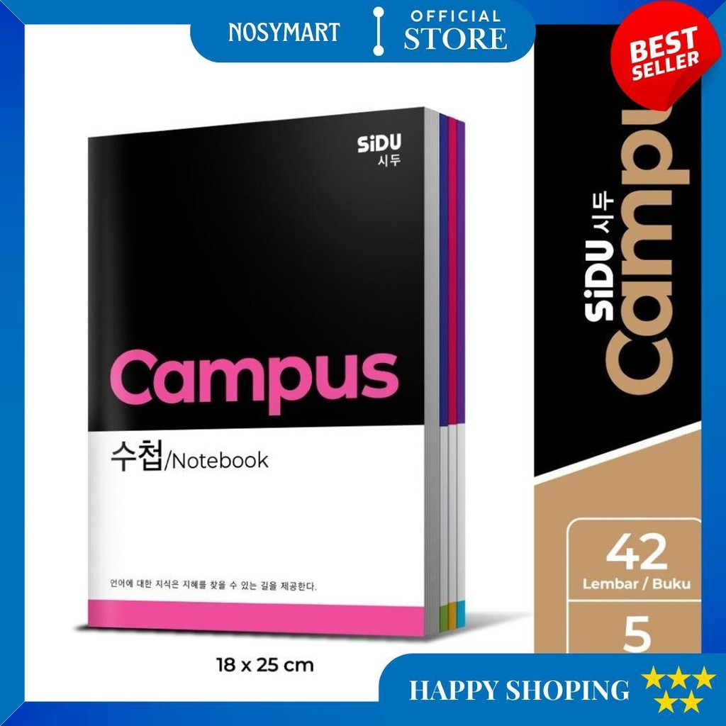 

(1Pak Isi 5Buku)Sidu Buku Tulis Campus 42 Lembar / Buku Tulis Sidu Campus 1Pak Isi 5 Buku D Gratis Ongkir