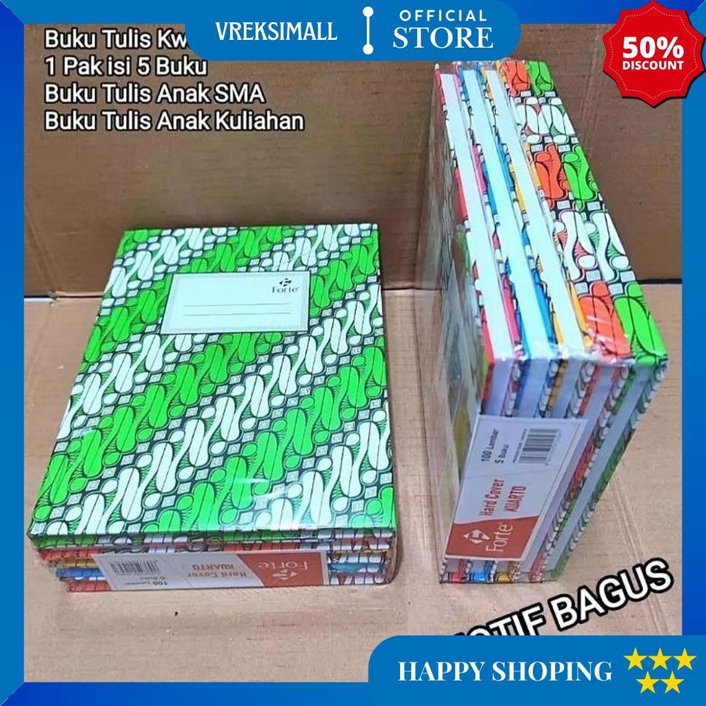

1 Pak Buku Tulis Kwarto 100 Lembar & 80 Lembar Isi 5 Pcs D Terlaris