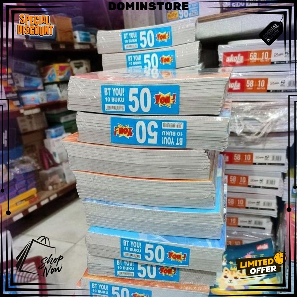 

(10 Buku) Buku Tulis Murah You Isi 50 Lembar 1 Pack / Kualitas Di Bawah Sidu D Cod