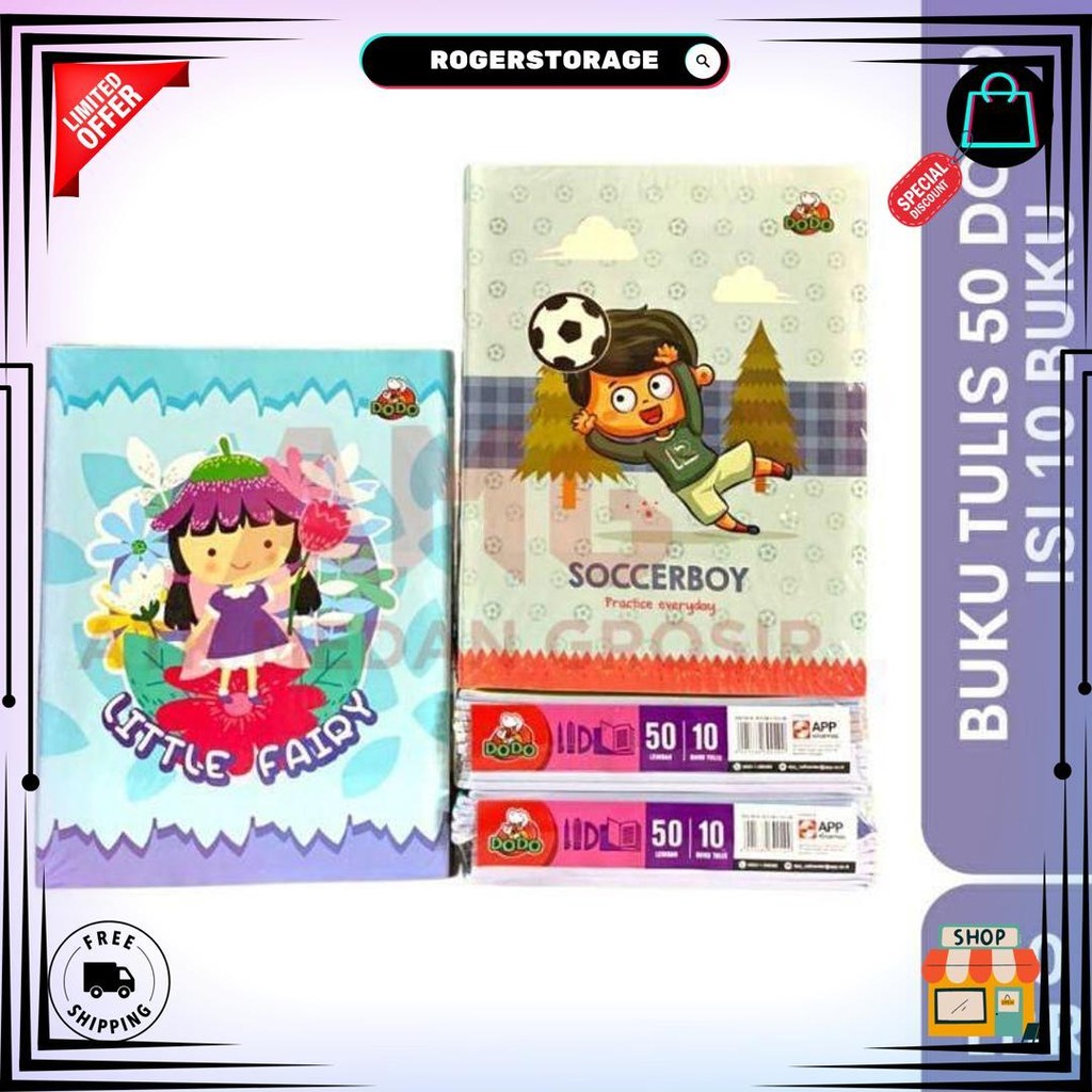 

Buku Tulis Dodo Isi 50 Lembar 1Pack D Promo 4.4