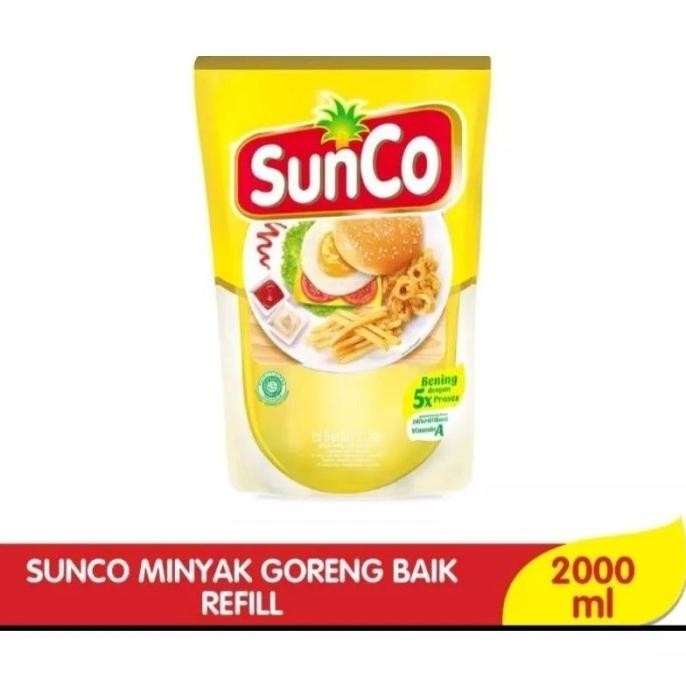 

tersedia minyak goreng sunco 2 ltr kemasan pouch free bubble wrap dan dus