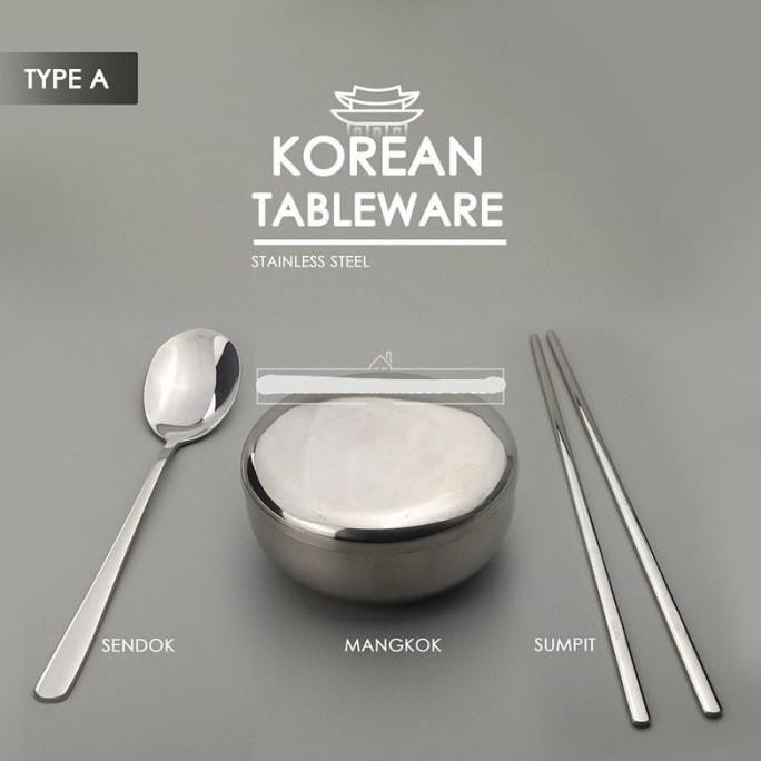 KOREA SET MANGKOK NASI, SENDOK DAN SUMPIT KOREA / KOREAN SET MURAH