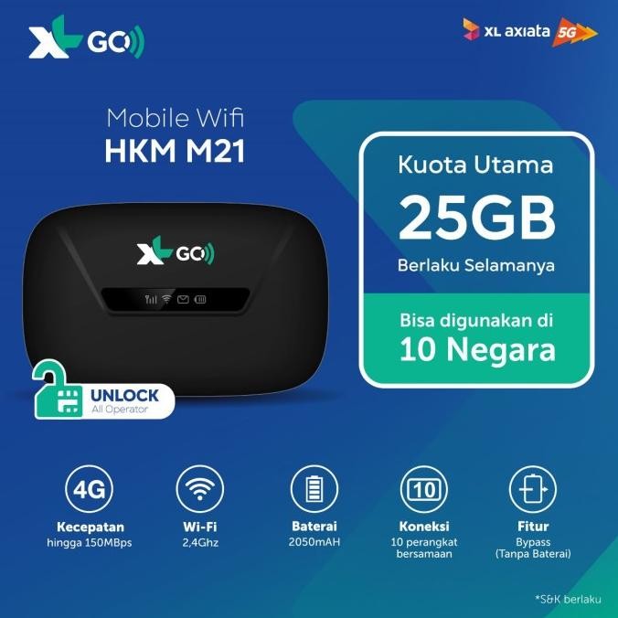 Mifi Router Movimax MV003 Speed 4G LTE XL GO Bundling XL 20GB 6 Bulan