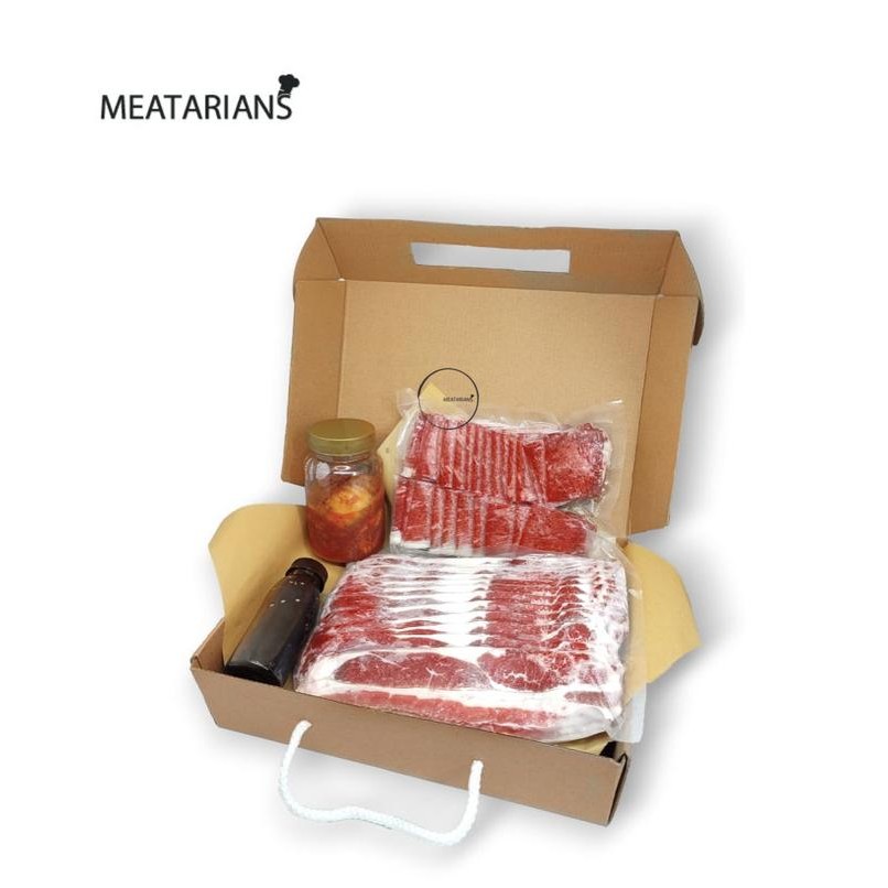 

Parcel / Hampers Grill Set Irisan Daging Sapi Dua Jenis+ Kimchi + Saus LL