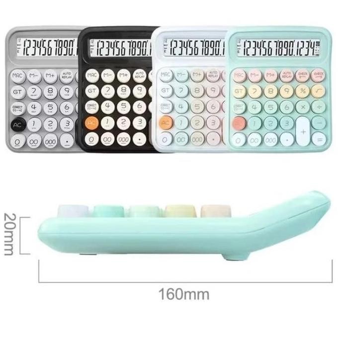 

Kalkulator KC 2034 Layar Besar 14 digit Tombol Bulat Besar Display KINCIZEN Check & Correct calculator Pastel Matematika kantor akuntansi sekolah anak Warna warni Lucu Unik Biru Hitam Putih LDS